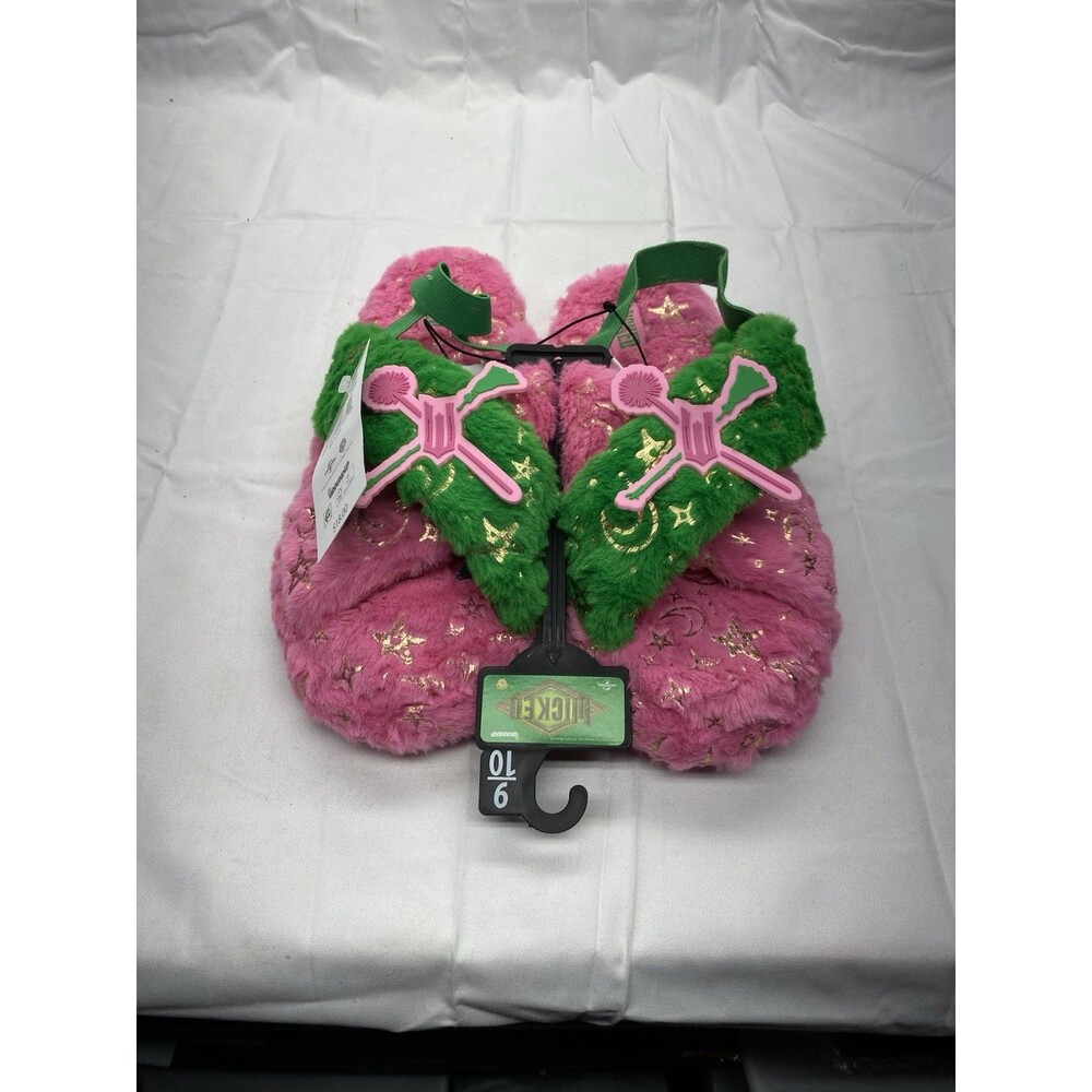 Wicked Women’s Slippers Open Toe Pink and Green Size Large 9-10